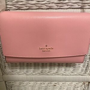 Kate Spade, leather wallet, cross body, pink, newest tags, perfect condition